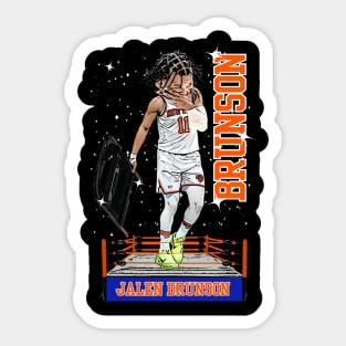 New York Jalen Brunson 11 Wrestlin Cartoon Basketball Sticker